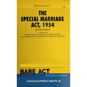 Commercial's Special Marriage Act, 1954 Bare Act 2023